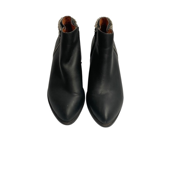 Jeffrey Campbell Sergio Boots Black Leather Chain Zipper Metal Heel booty sz 11 - Picture 12 of 16